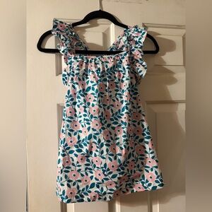 Bisby Girls sz 14 Floral top in Pink & Teal